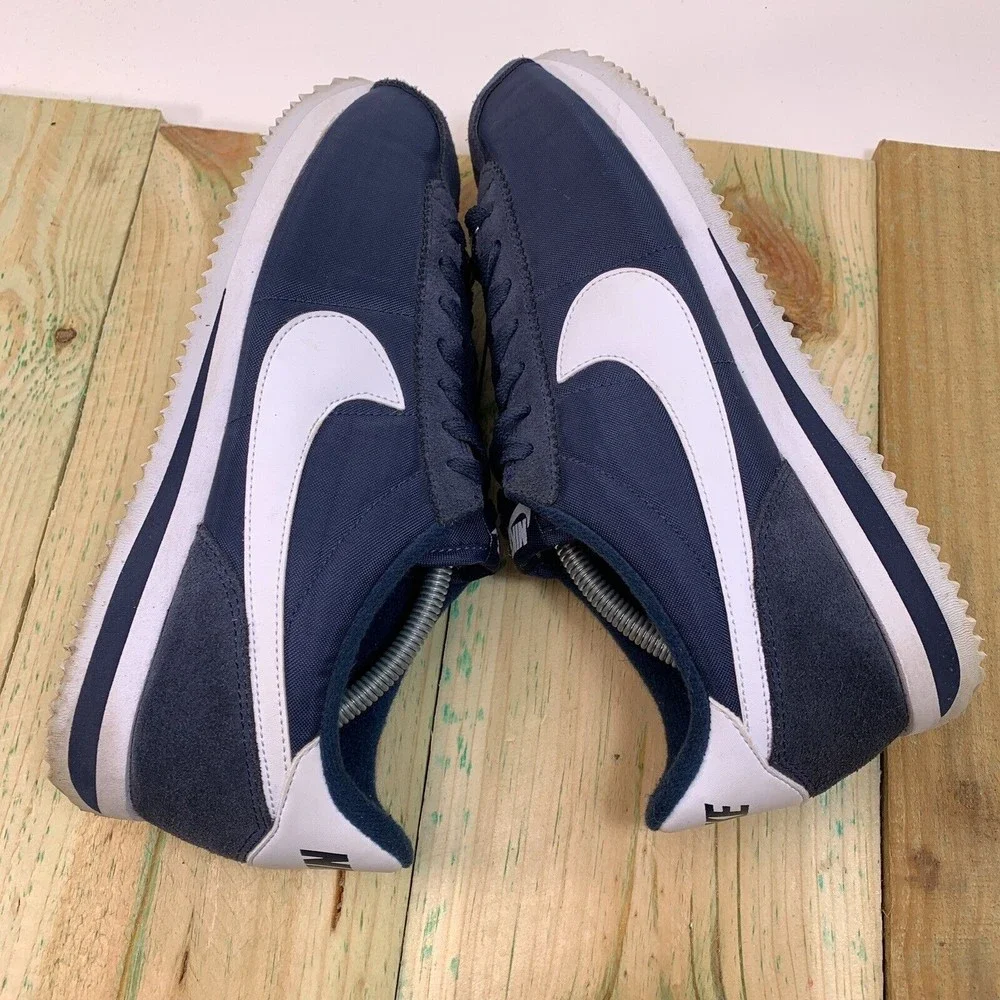 Nike Shoes Mens 7.5 Cortez 72 Basic Nylon Obsidian Navy Blue Running 819720-411 - Picture 6 of 13